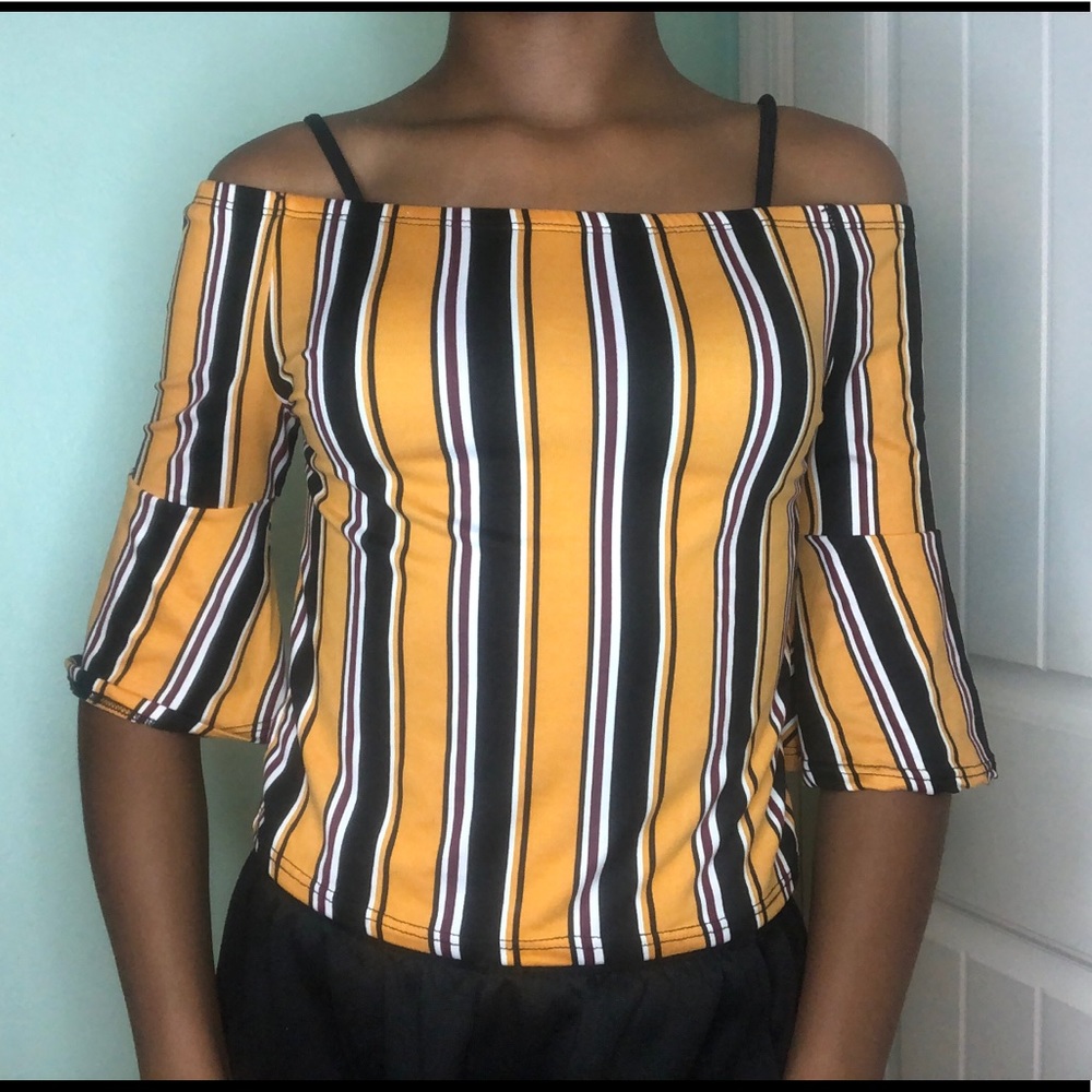 Off shoulder flare sleeved (long sleeved) blouse!!